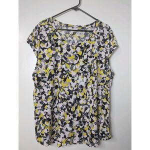 Emaline Woman Top Blouse Size 2X Cap Sleeves Stretch